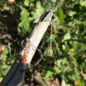 Handmade citrine, hessonite, and iolite earrings!